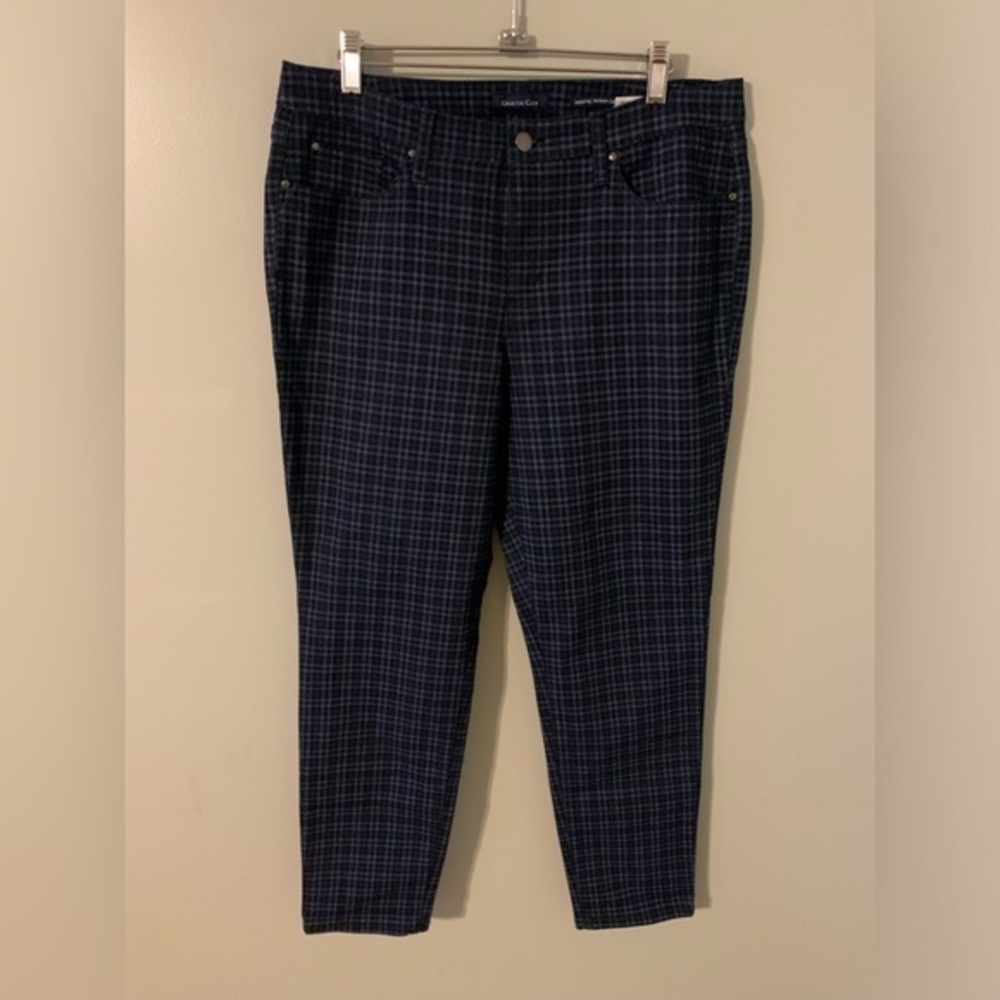 Charter club Bristol skinny herringbone navy pants 12